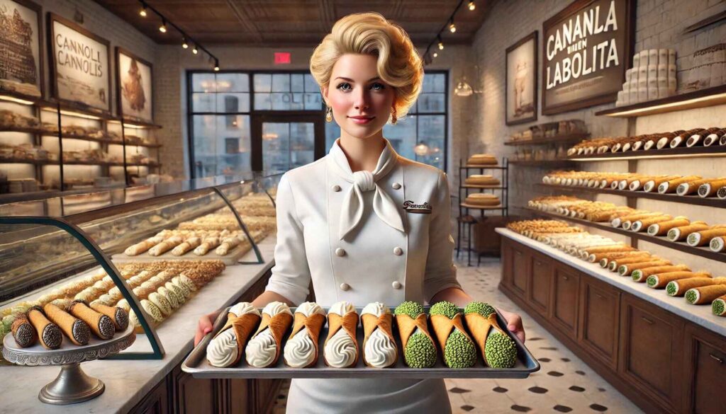 Amanda Labollita, the Cannoli Queen, in her bakery